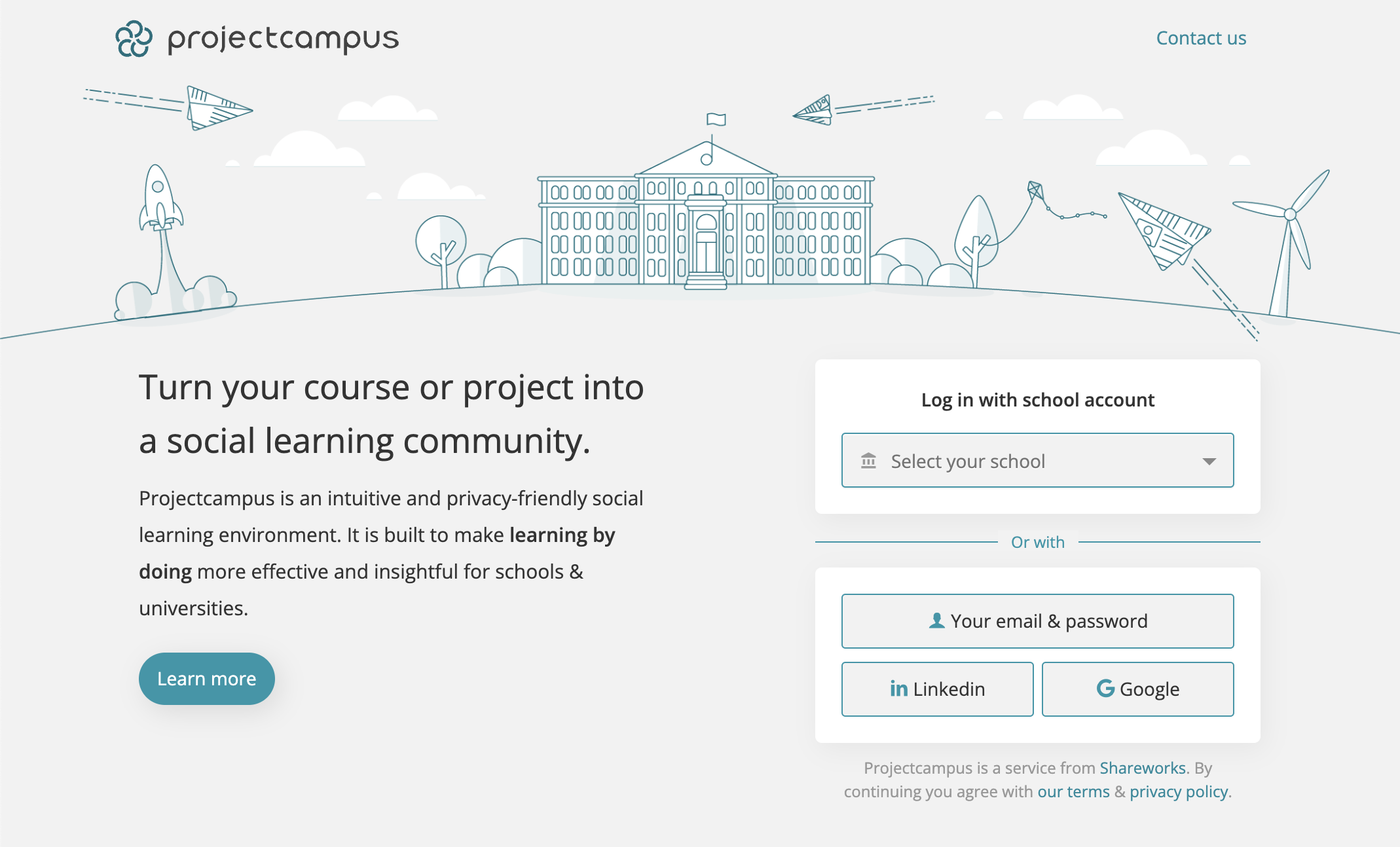 Projectcampus: Scalable EdTech for Universities - Projectcampus Platform Login Interface