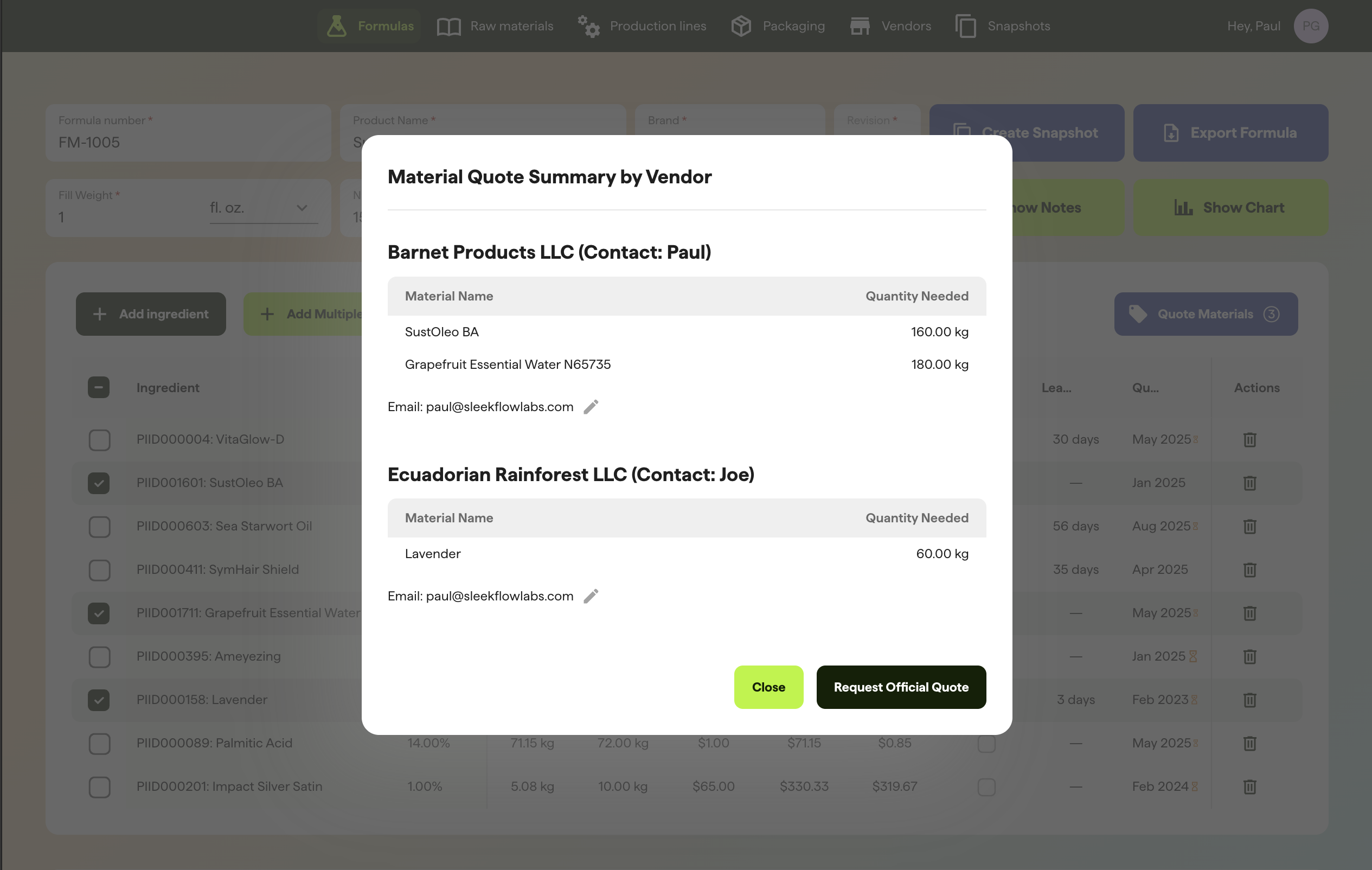 SleekFlowLabs - Automated procurement module that triggers price quote requests, ensuring cost estimations are always based on up-to-date market pricing